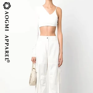 Haute Couture Fashion Ladies High Street Style Formal Wide Leg Eco-Friendly 3D Pattern Breathable Waist Denim Jeans Trousers