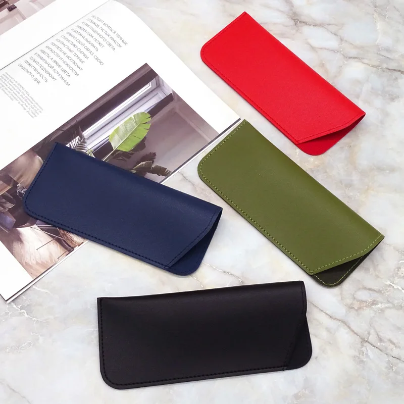Wholesale 16.5*5.7cm  Pu Leather Eyeglass Sunglasses Bag Reading Soft Glasses Case Pouch details