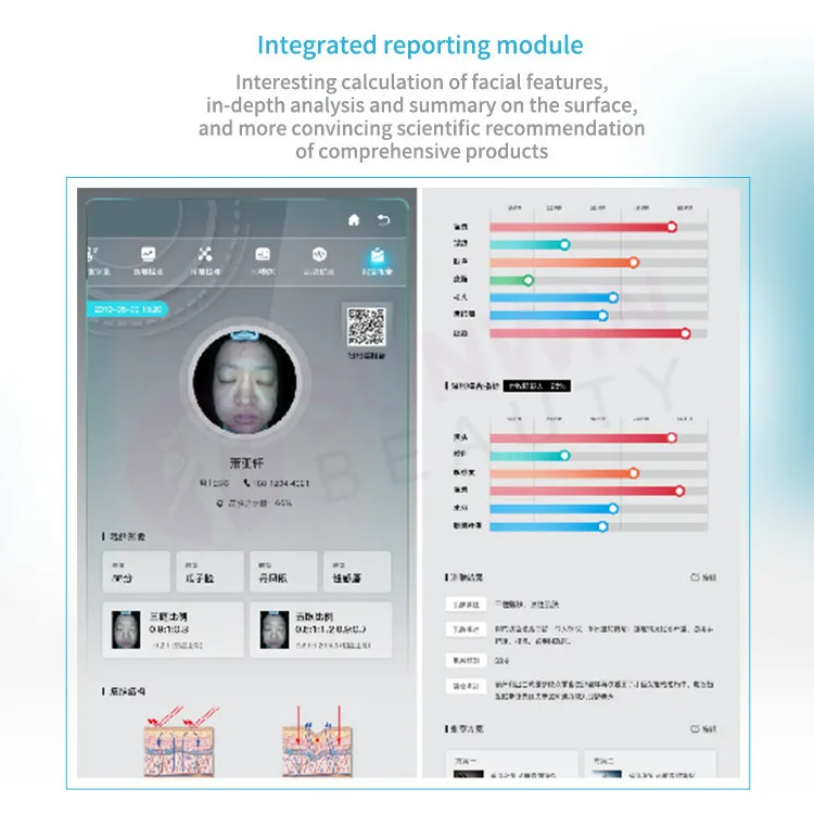 Moji AI profession intelligent imager face skin texting scanner 3d facial skin camera color analyzer machine facial