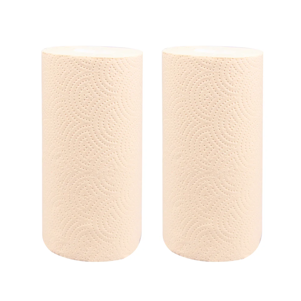 Highly Absorbent unbleached bamboo paper towels 2 ply kitchen tissue