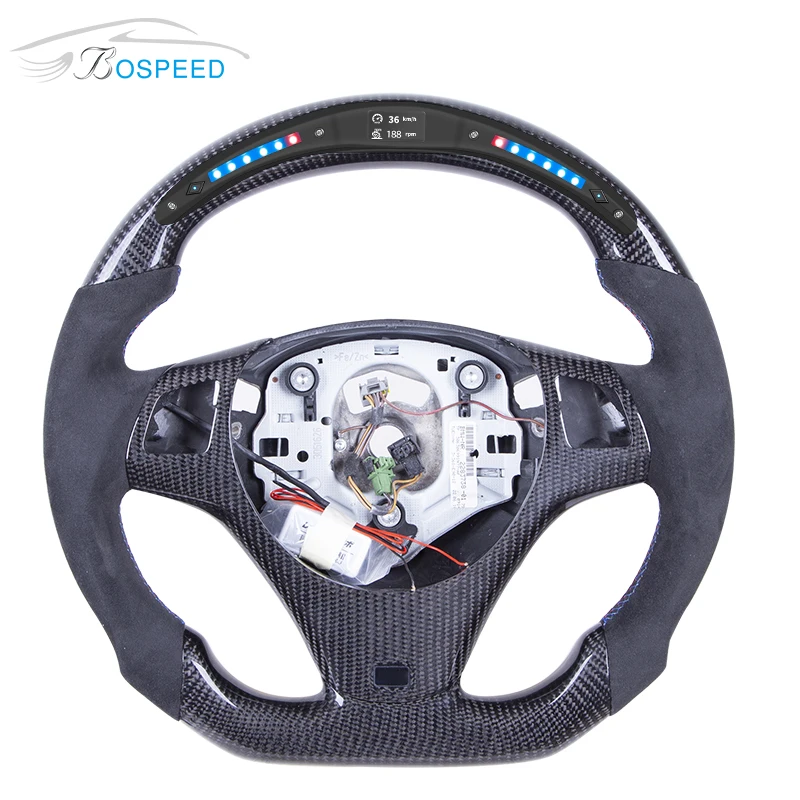 BMW E90 E91 E92 E93 E81 E82 E87 E88 M3 M4 Carbon Fiber LED Steering Wheel / Custom Racing Flat