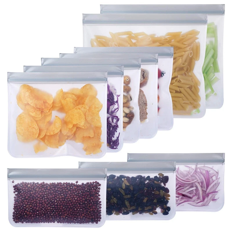 Biodegradable Reusable PEVA Ziplock Leakproof Storage Bag for Snacks and Sandwich