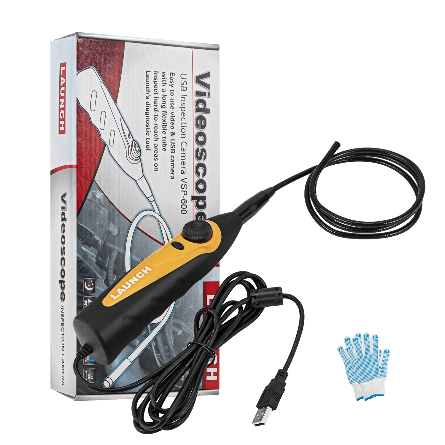 LAUNCH VSP-600 HD Car Inspection Camera – 720P Borescope Video Scope USB For X431 Scanner, 3-Year Warranty