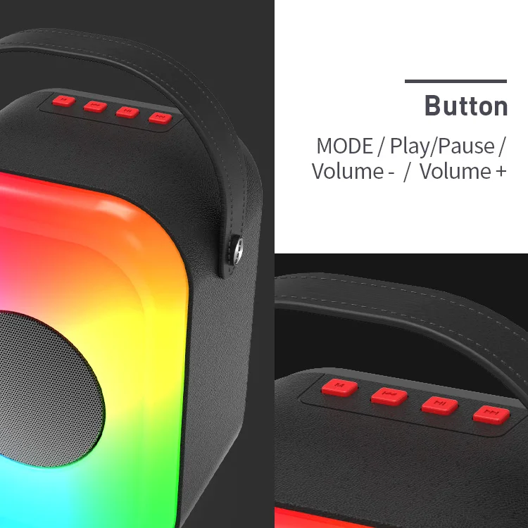 Parlantes BT Portable Full Range Flame RGB Light Dual 3 Inch Wireless Stereo Sound OEM LED Light Speakers
