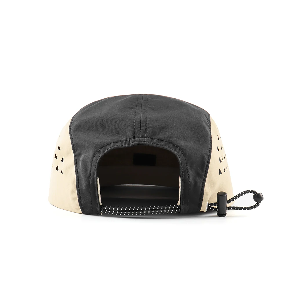 Custom Logo Unstructured Perforated 5 Panel Hat Waterproof Snapback Running Camp Hat Quick Dry Cycling Mountaineering Camp Cap