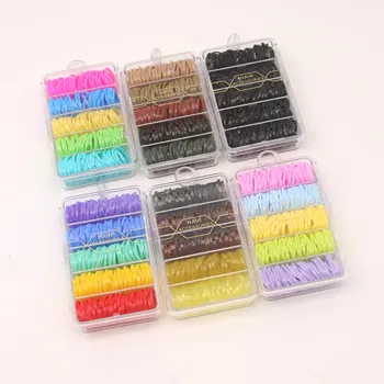 Factory Wholesale Macaron Colored Disposable Hair Continuous Does Not Hurt Hair Big Elastic Hair Bands With Multideck Box
