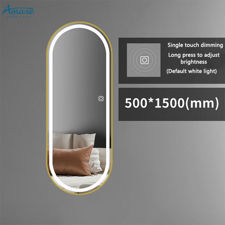 European style luxury dressing smart mirror home decor long led mirror wall mounted standing full length mirror details