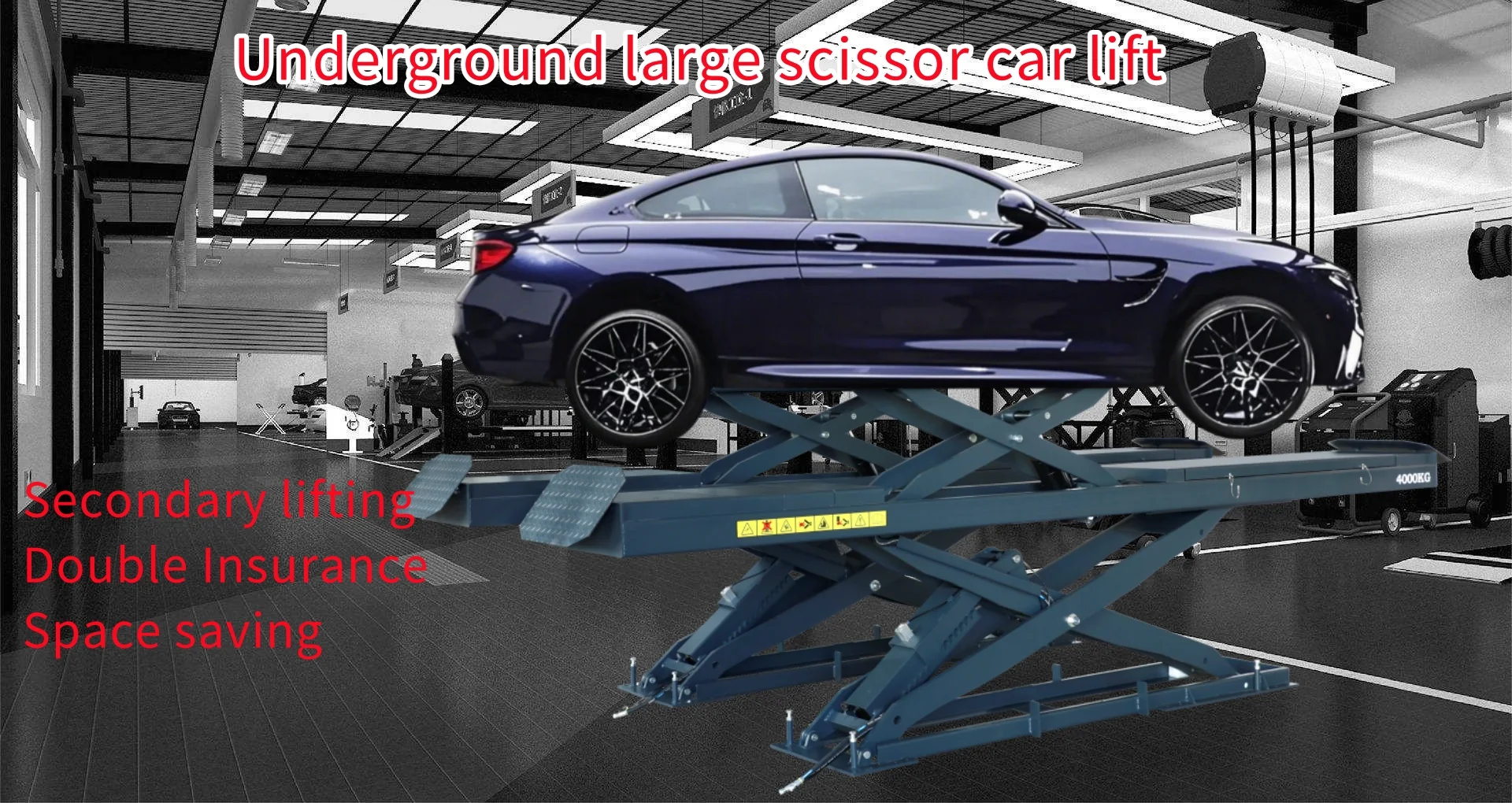Secondary Lift Car Lifts Double Scissor Underground Big Lift for Four ...