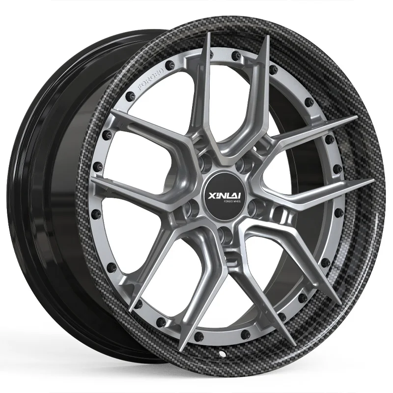 XL 2-Piece Carbon Fiber Deep Dish Concave Custom Forged Wheel 5x114.3 5x120 5x112 Car Alloy Wheels 18 19 20 21 22 23 Inch Rim - Image 1