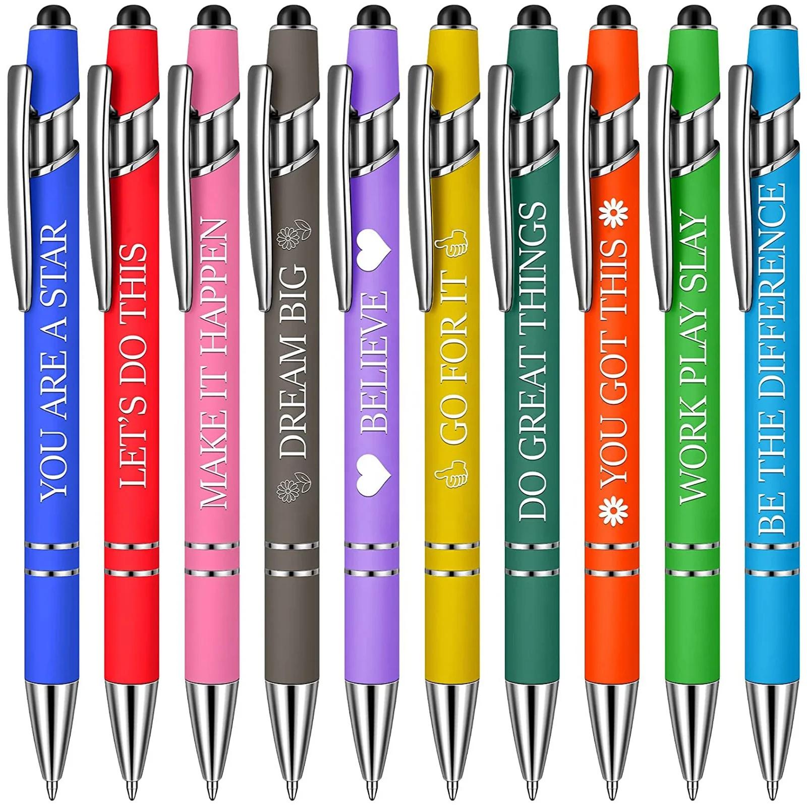 BSBH Engraving Motivation Inspirational Quote Metal Stylus Pen