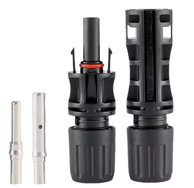 IP65 Waterproof Solar Panel Power Connector Set with 10A Rated Current ABS Material 4mm/6mm Copper Contacts