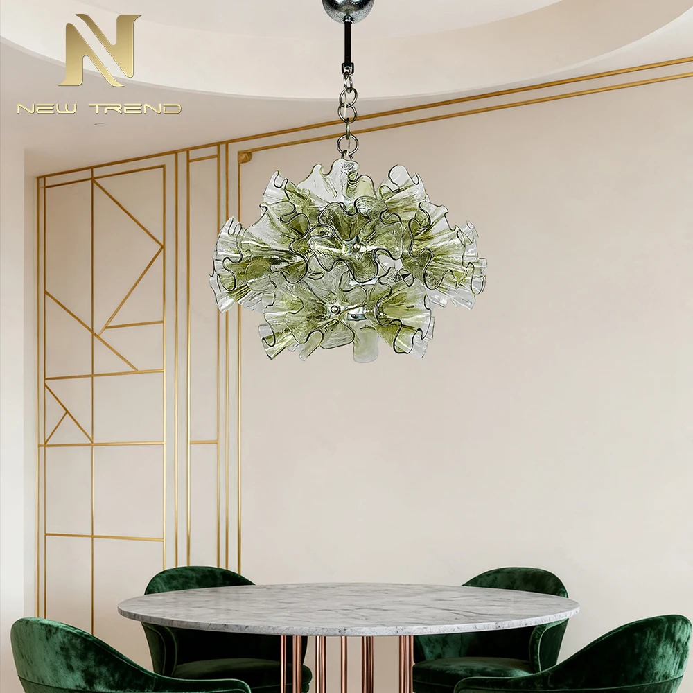 CPL-466 Luxury Italian Designer Murano Glass Chandelier – Creative Blooming Flower Light for Hotel & Villa