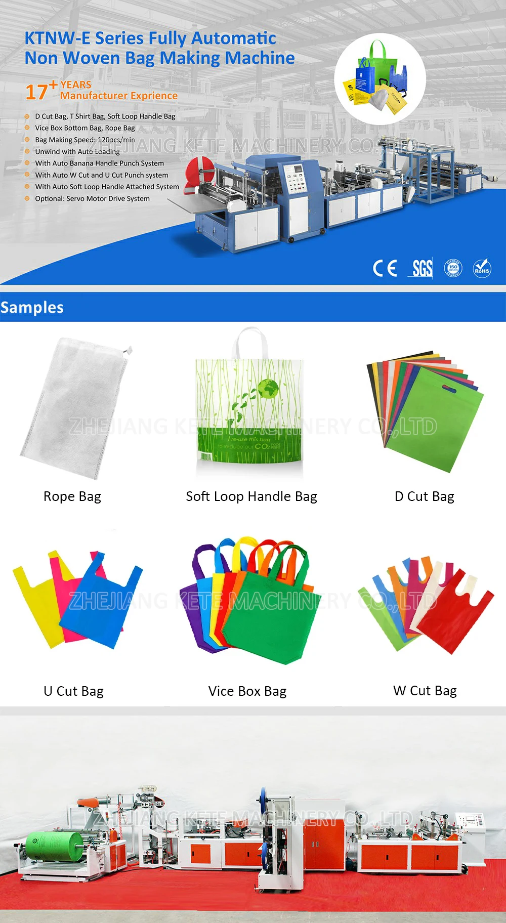 Customized Nonwoven Grocery Shopping Bags Making Machine Reusable