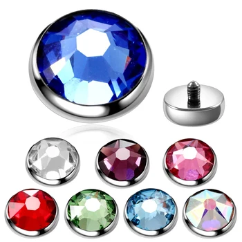 Customized G23 Titanium Fashion Micro Dermal Anchor Piercing Top Crystal Surface Puncture Sexy Sterilized Body Jewelry Piercing
