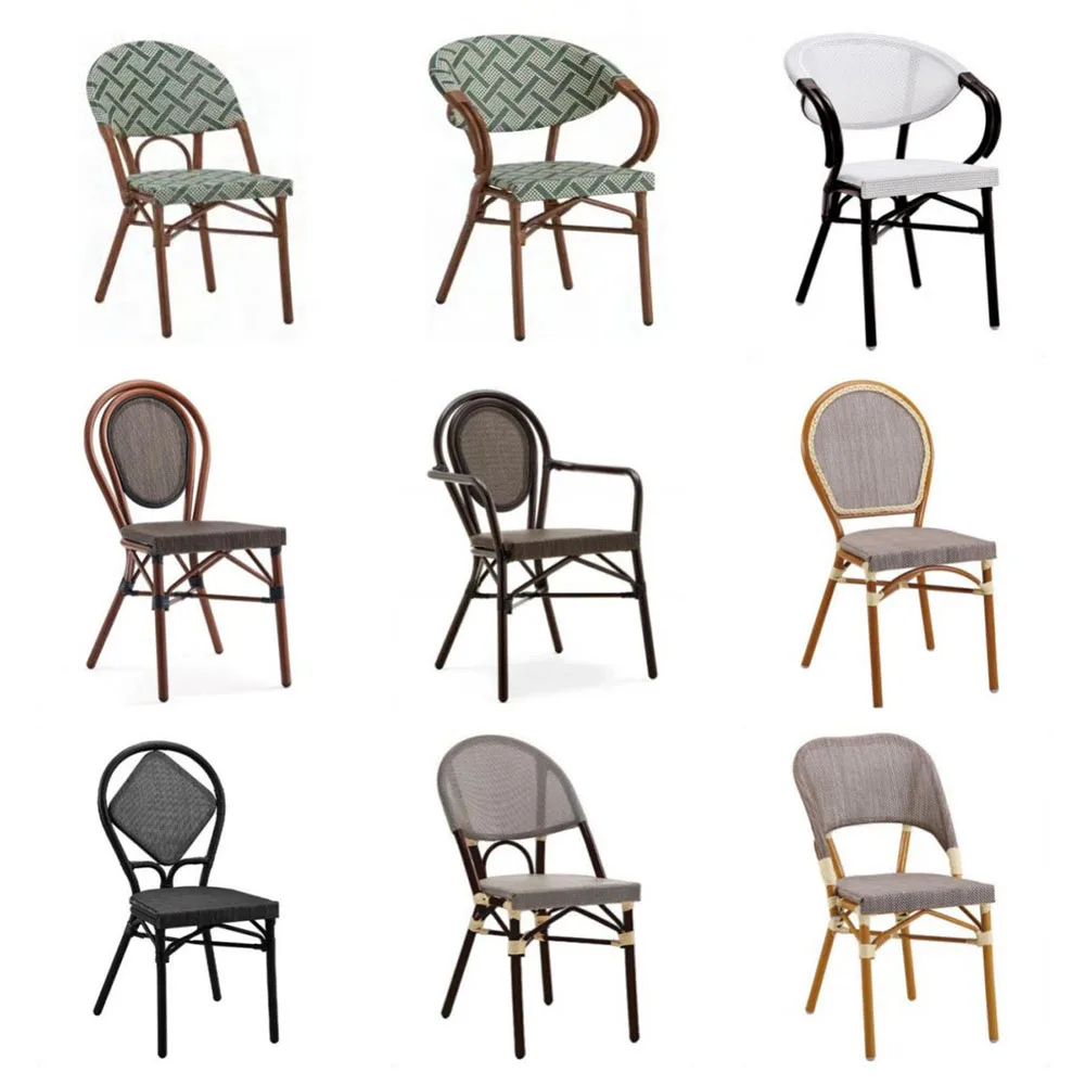 product modern outdoor metal frame garden dining chairs waterproof stackable-4
