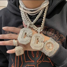 Hip Hop Jewelry Necklace Pendant Custom Luxcury Pendant Iced Out Silver VVS Moissanite Pendants