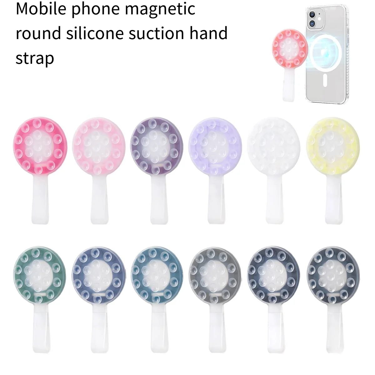 Round Anti Slip Silicone Sticky Adhesive 3m logo for Phone Suction Cup Sticky Phone Holder for iphone 11 12 13 Mobile Phone case