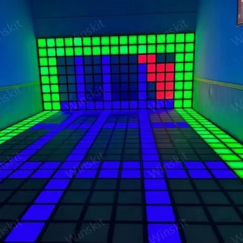 interactive sports game interactive floor led activate jump grids game