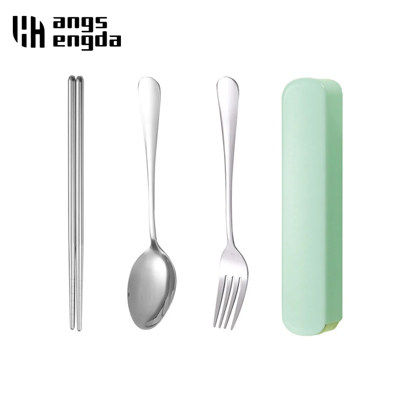 Portable Tableware Cutlery Set Stainless Steel Spoon Fork Chopsticks Utensils 