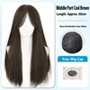 Cool brown hairnet-center-parted-eight-shaped fringe