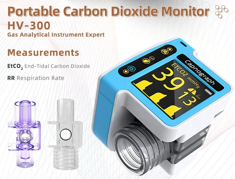 Portable Real-time Etco2 Sensor Capnograph Etco2 Monitor With Blue ...