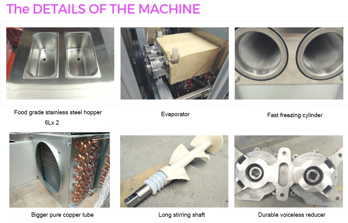 Portable With Pulley Commercial Ice Cream Sorbet Making Batch Freezer