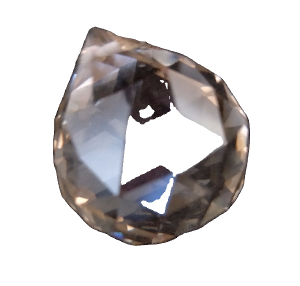 15 мм Золотой персиковый стеклянный твердый шар Хрустальная Призма висячий подвесной кулон