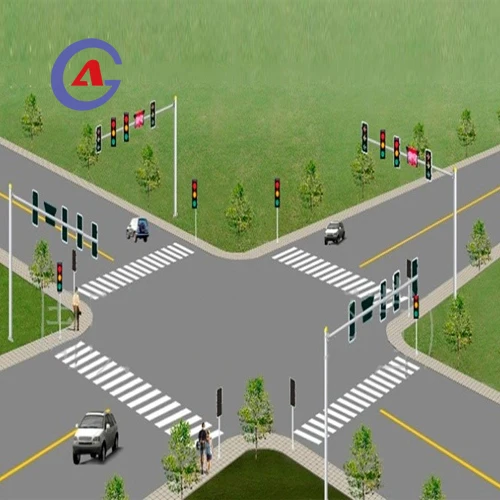 Outdoor Semaforo LED Traffic Control Solution Cloudy Days Continuously Working Solar Wireless Traffic Light System