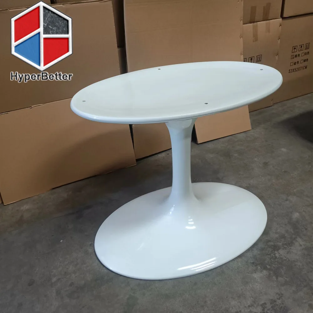Oval White Fiberglass Tulip Table Base For Tulip Dining Table Furniture