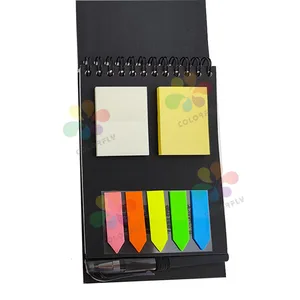 Custom A6 Small Notebook Personalized Spiral Eco-Memo Sticky Note Flag Kraft Paper with Pen for Memos & Reminders