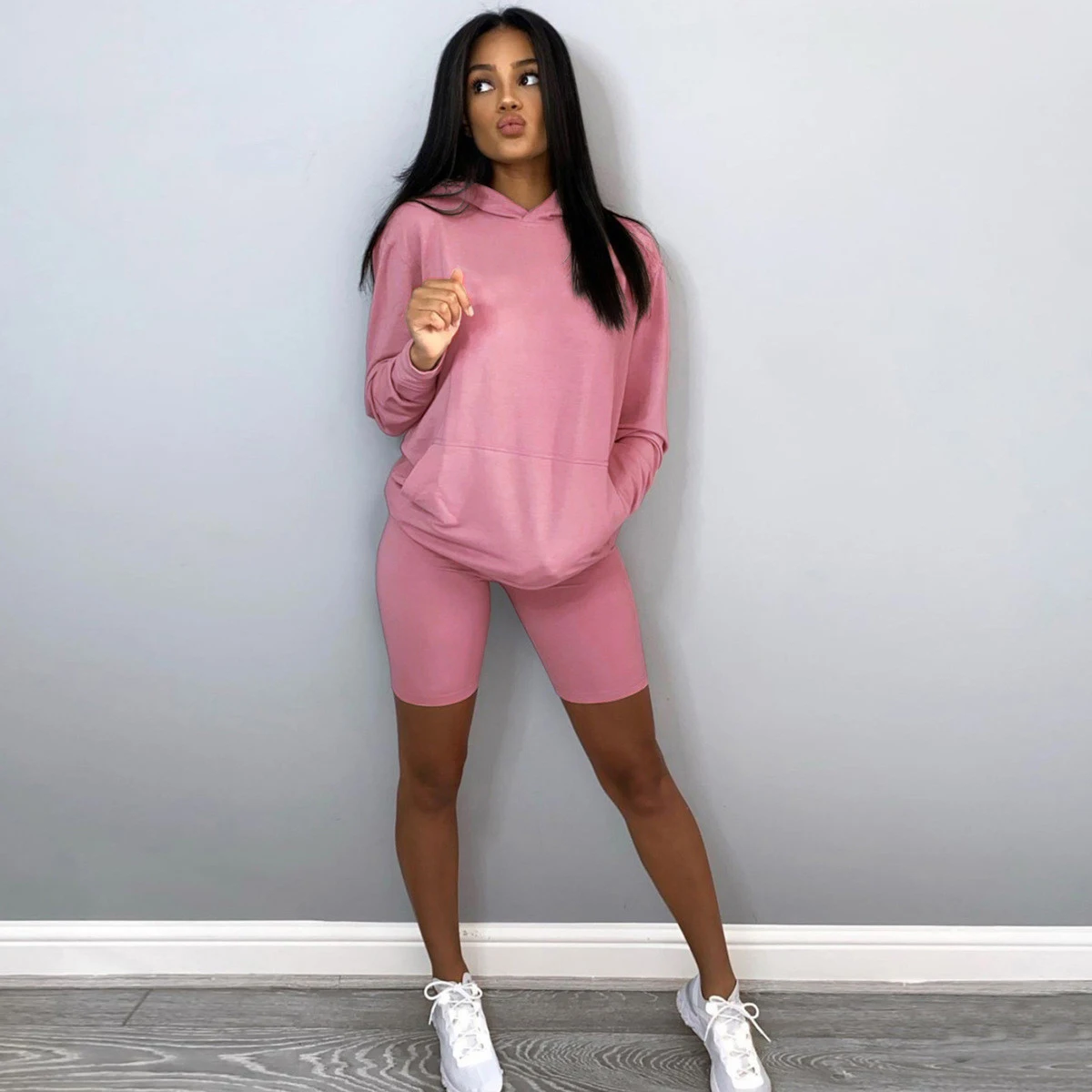Wholesale Ladies Oversized Hoodie Biker Shorts Hoodies Sweatshirt Set  Joggers Suit Two Piece Outfits Set Clothes For Women From m.alibaba.com
