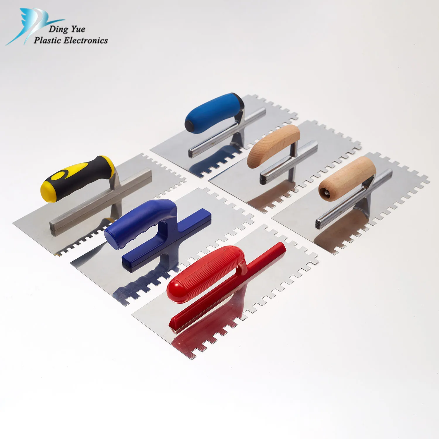 Professional DIY & Industrial Grade Stainless Steel Square Notched Tile Trowel 3mm Knotch Rubber Blade Comfortable Handle Tool