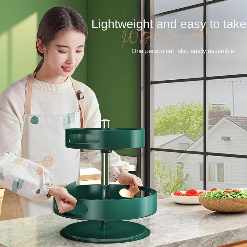 Kitchen Carbon Steel Multi-Functional Corner Storage Rack Rotatable Spice Shelf Special Oil Salt Sauce Vinegar Seasoning Box