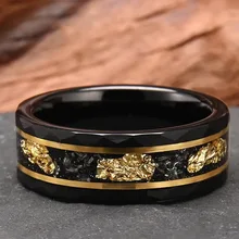 New Fashionable Tungsten Carbide Wedding Engagement Classic 8mm Black Hammered Finish Couples Ring Gift Accessories