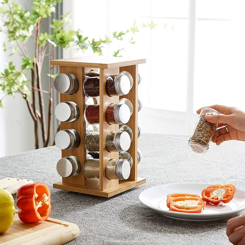 16 cube bamboo spice rack sale