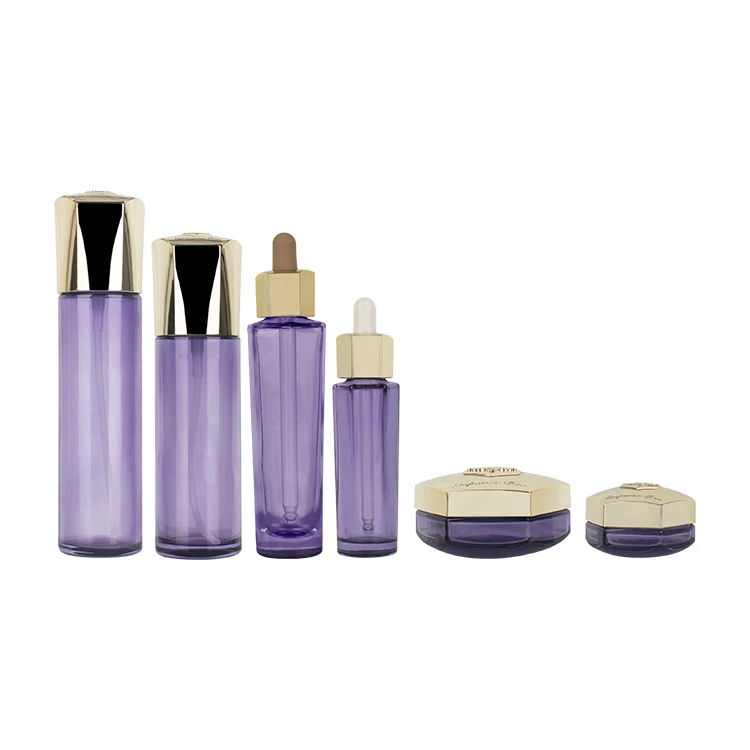 Luxury Cosmetic Packaging Skincare Glass Cream Jar Container Dropper Lotion Pump Bottles