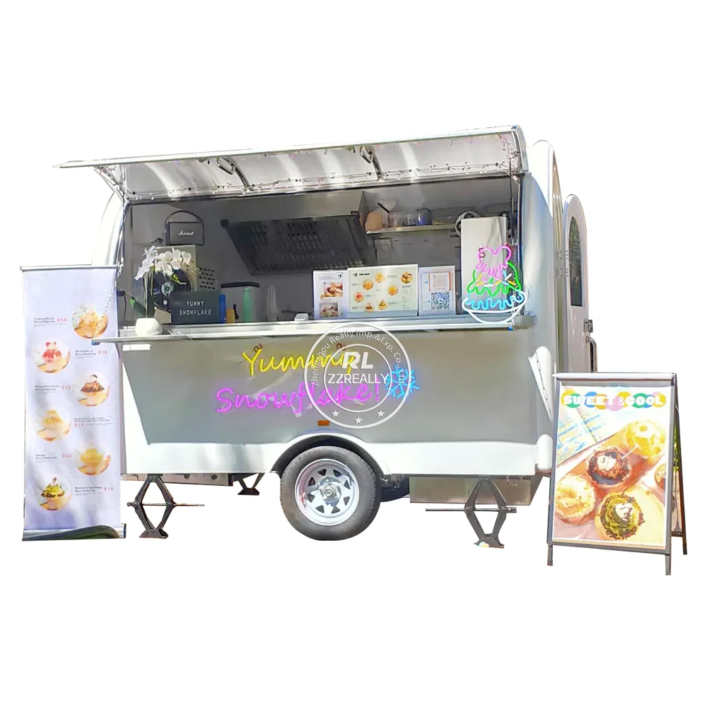 Premium Customized Stainless Steel Food Trailer Professional Catering Truck Modular Design Multifunctional Sandwich Panini Cart