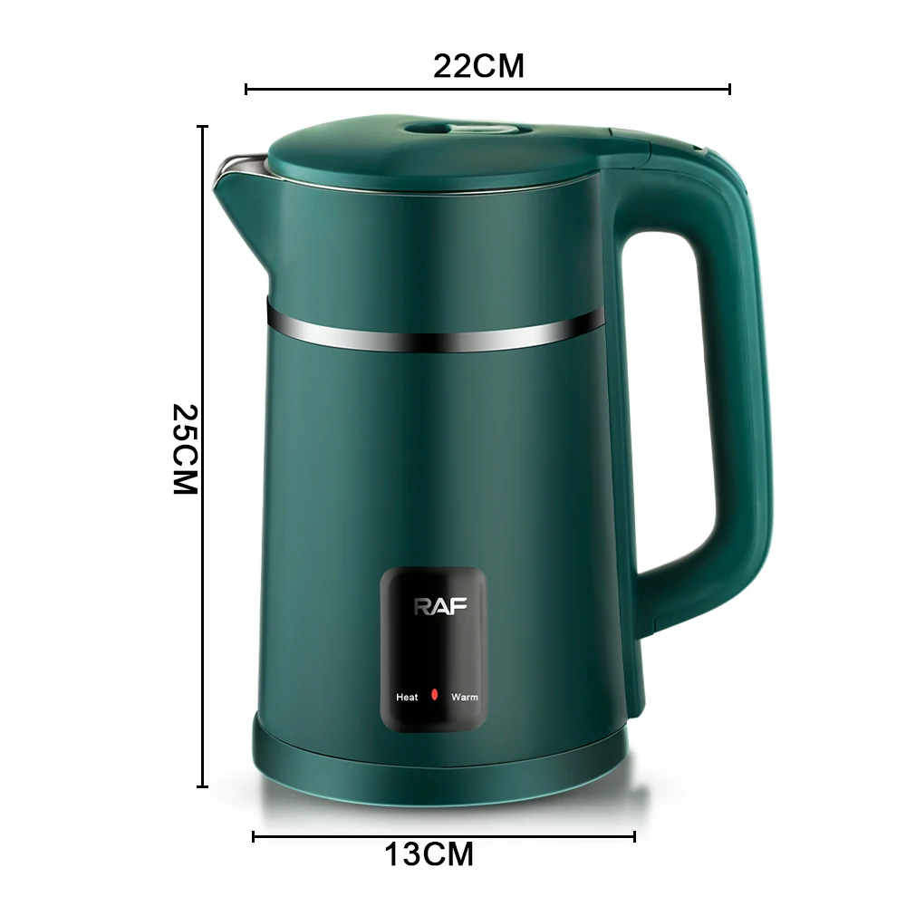 Double Wall Kettle Stainless Steel Insulation Kettle Cool Touch 2l