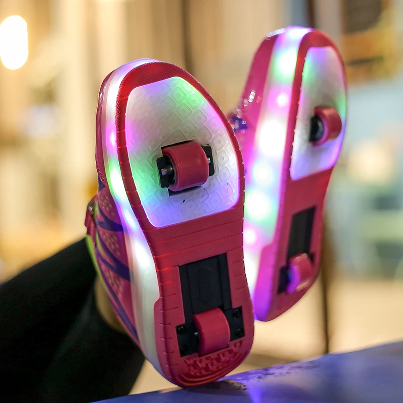 Kids Two Wheels Shoes with Lights Roller Shoes