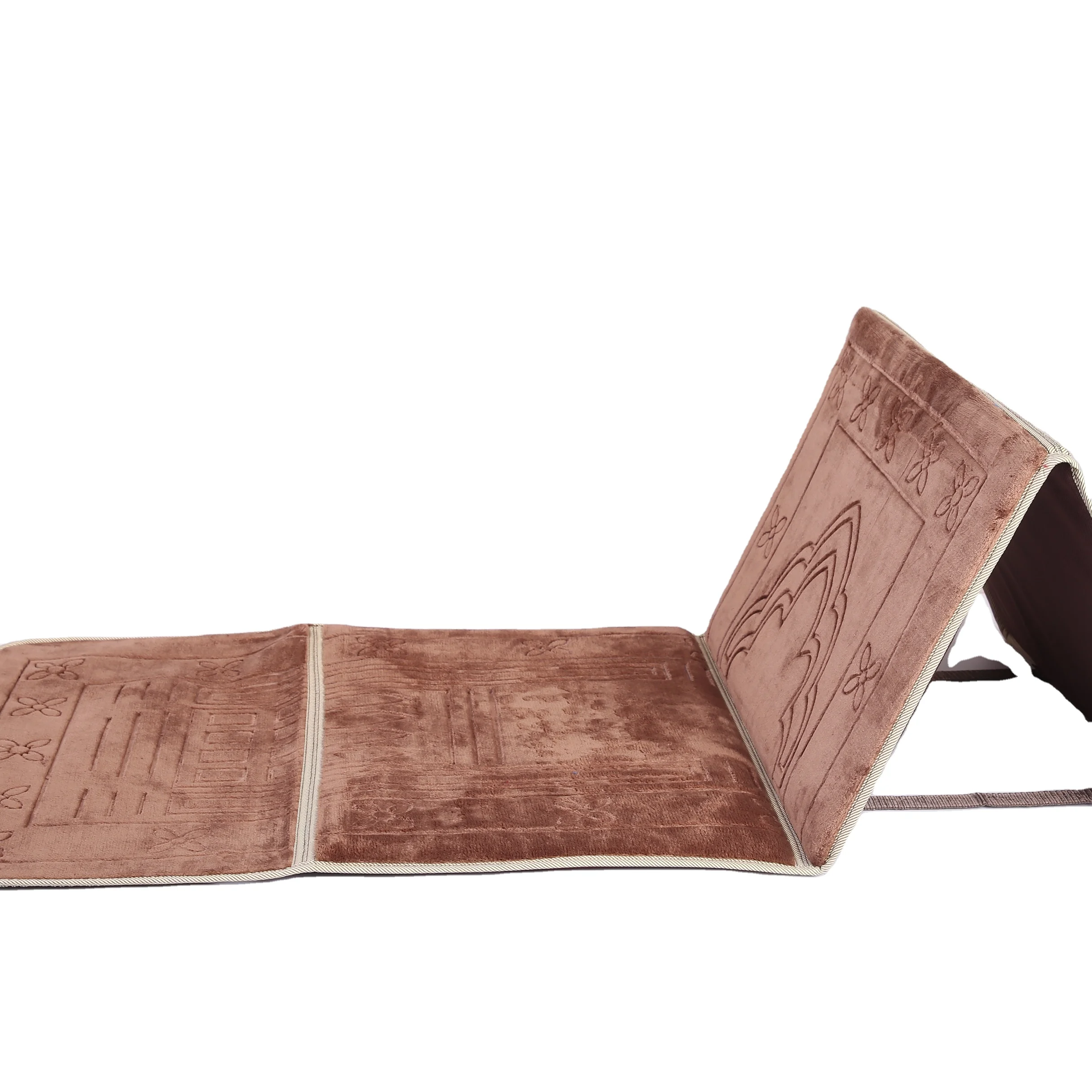 Muslim Foldable Prayer Mat Wholesale With Pocket Islamic Plain Prayer Mat Sejadah Prayer Mat