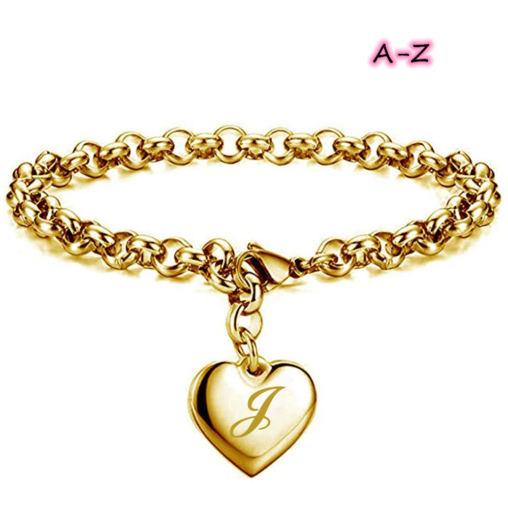  18K Gold Plated Stainless Steel Initial Bracelet