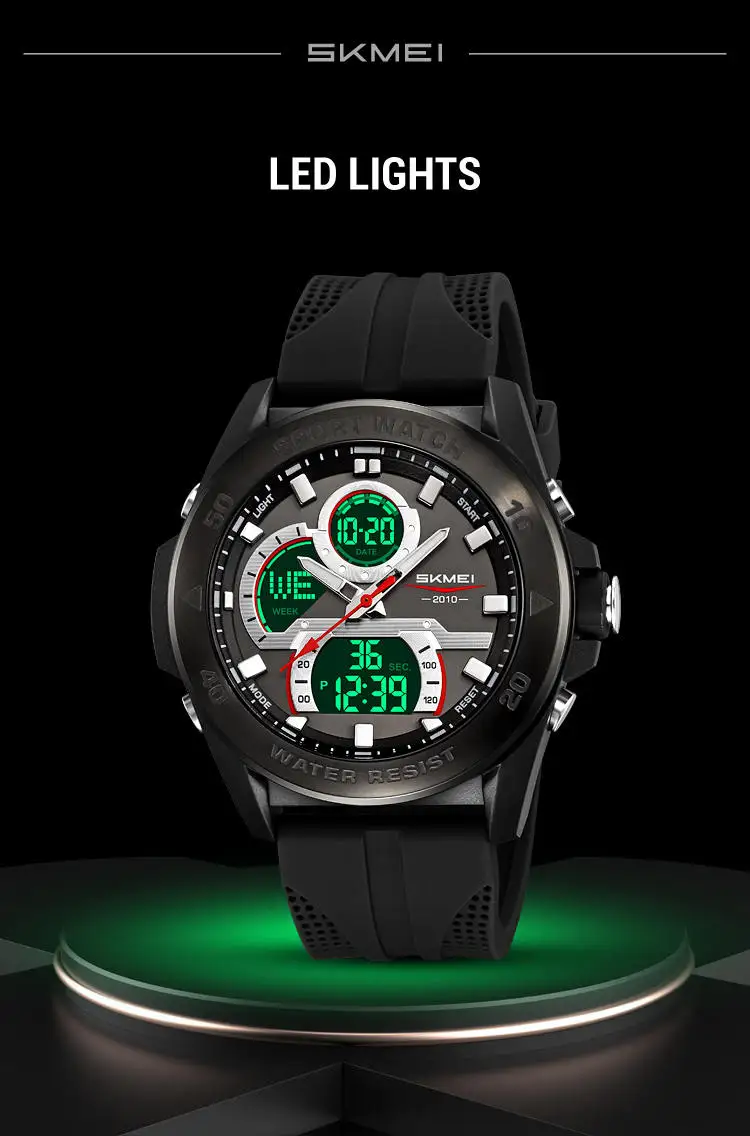 Skmei 2486 Top 10 Brands Hot Sell Man Digital Watch Stylish Silicone Band Waterproof Calender Chronograph Casual Watch Supplier