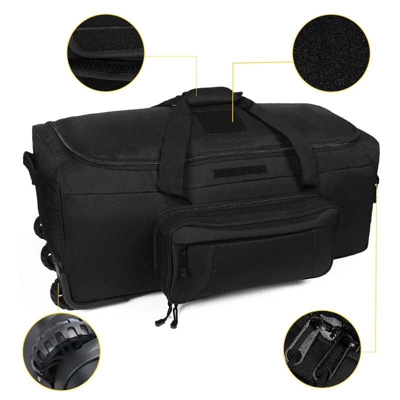 black large wheeled duffle bag