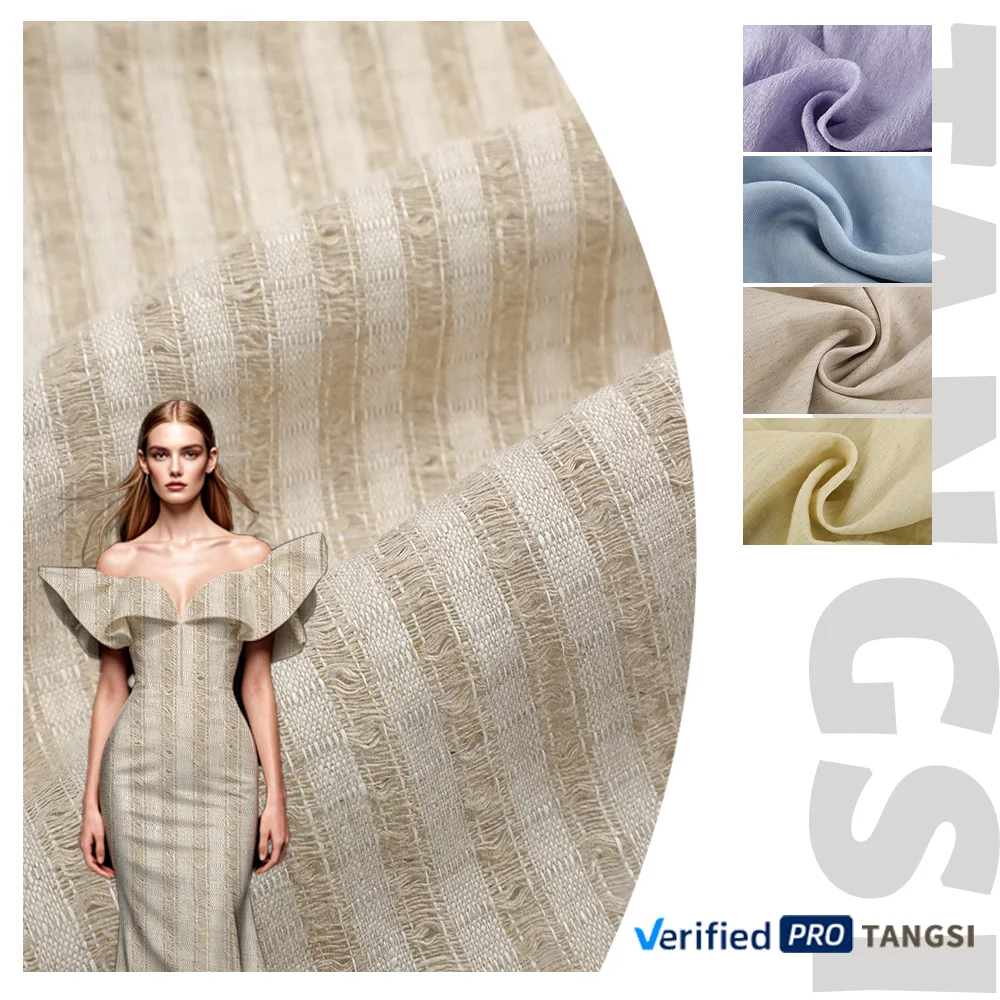 Factory Wholesale Market Price Heavyweight Custom Pattern Design Pure Linen Yarn Dyed Fabric for Garment
