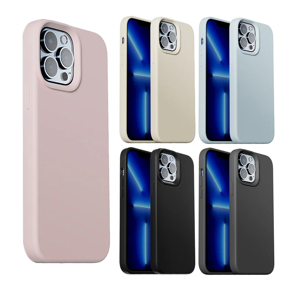 Custom Logo Engraved Plain Design Liquid Silicone Phone Case for iPhone 16 15 14 13 Pro-Original Mobile Phone Cases