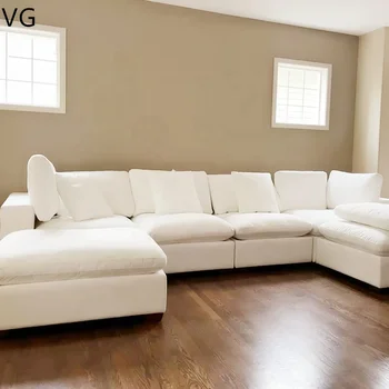 Luxury daybed indoor modern modular living room furniture sectional white sofa long couch