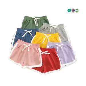 Wholesale Summer Cotton Five-Point Shorts for Girls Casual Mid Waist Kids Clothes Plus Size Baby Pants