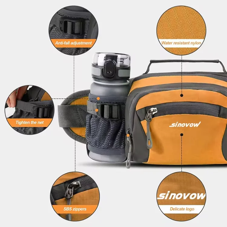 HTZPLOO Fanny Pack Waist Bag With Water Bottle Holder For