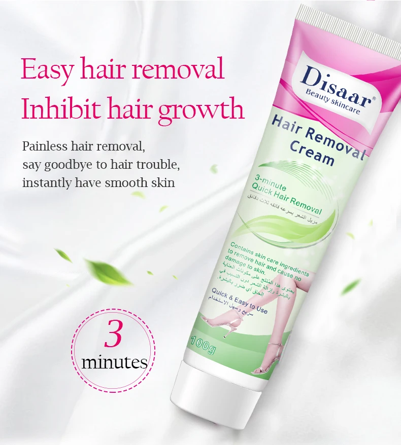 Creme Depilatório Orgânico Disaar Fast 3 Mins, Creme Removedor de Pelos Permanente e Indolor para Homens e Mulheres
