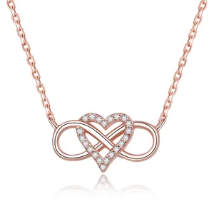POLIVA Valentine's Day Sweet Girls 8 Knot Intertwine Sterling Silver Polished Sterling Silver Eight Infinity Necklace